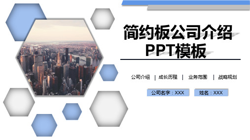 简约板公司介绍PPT模板