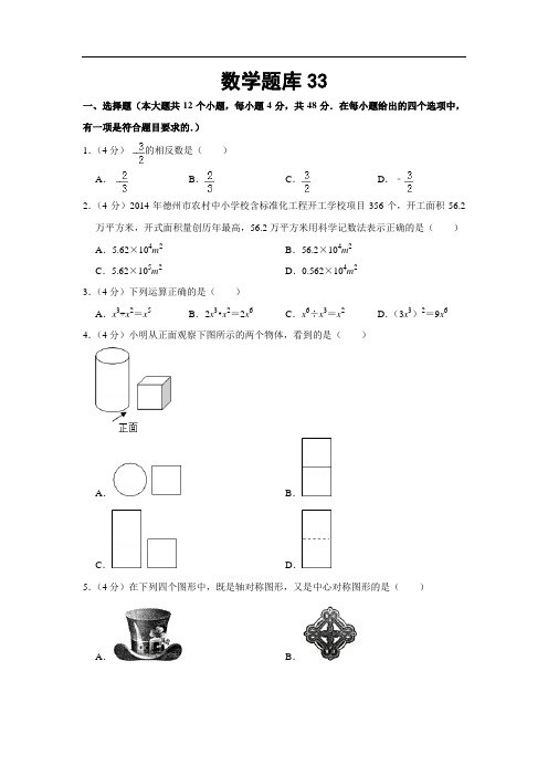 2021中考数学必刷题 (33)