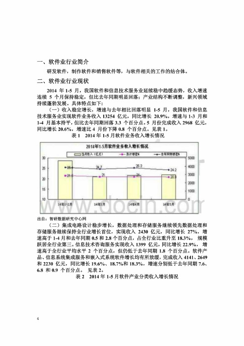 软件业调研报告(DOC)