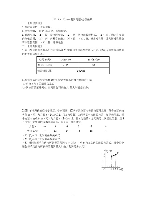 22.3(10)---利润问题-分段函数