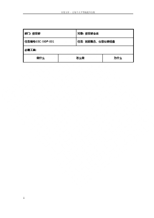 酒店保安部标准作业流程