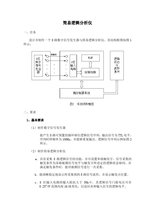 D题 简易逻辑分析仪