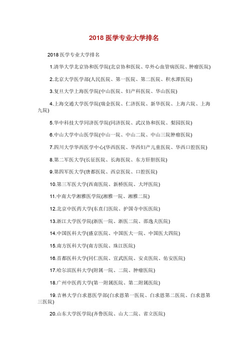 医学专业大学排名.doc