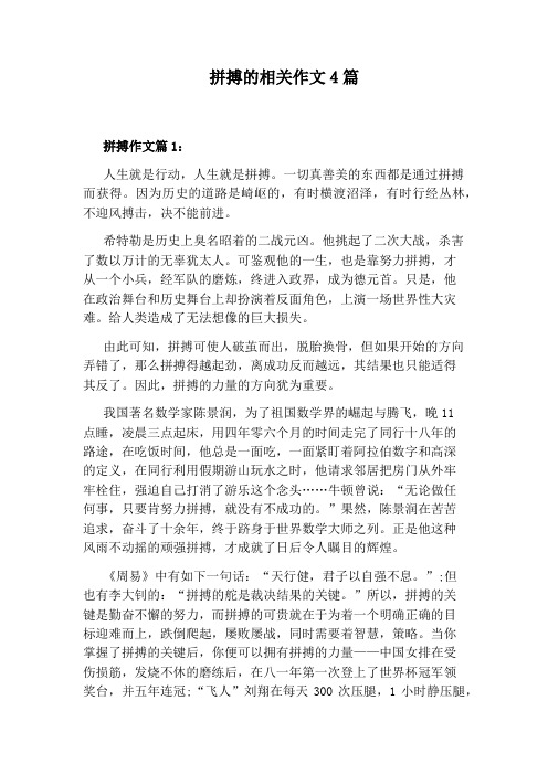 拼搏的相关作文4篇