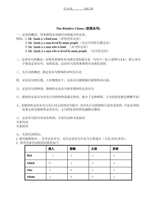 高中定语从句语法精讲