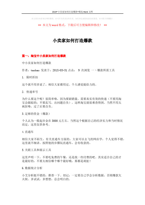 2019-小卖家如何打造爆款-精选word文档 (6页)