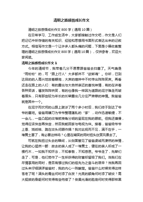 清明之旅感悟成长作文800字（通用10篇）