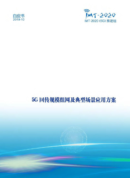 5G回传规模组网及典型场景应用方案白皮书