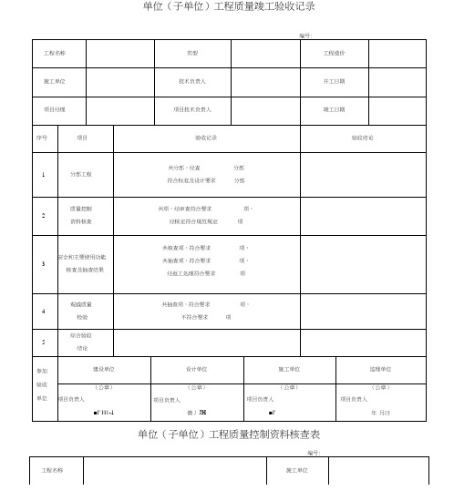 市政给排水管道工程检验批质量验收记录表