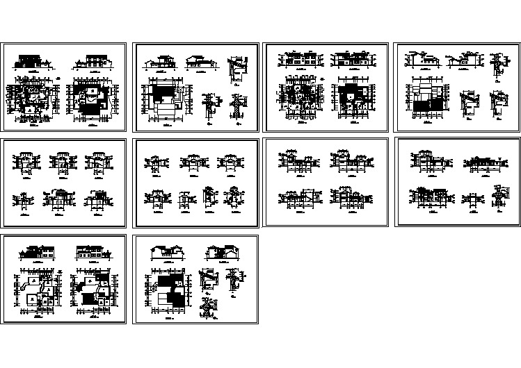 某古建别墅建筑施工图纸（共10张）