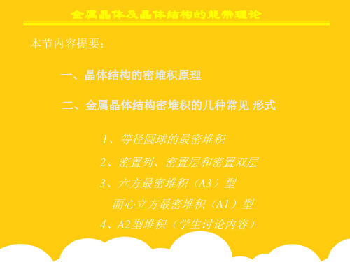 金属晶体及晶体结构的能带理论ppt实用资料