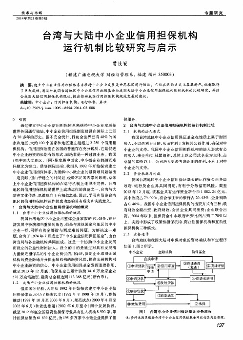 台湾与大陆中小企业信用担保机构运行机制比较研究与启示