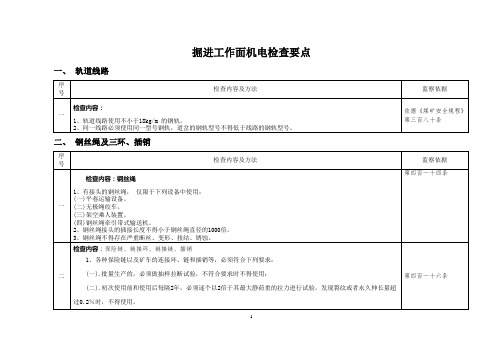 掘进工作面机电 检查要点(新版)