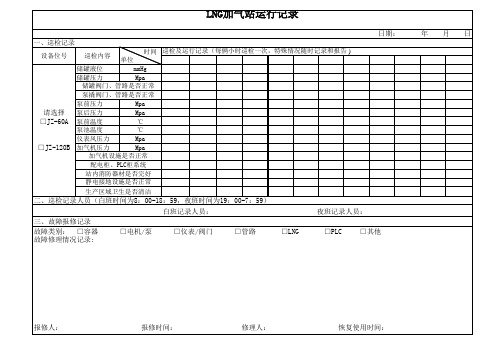 LNG加气站运行记录biao