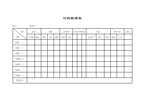 行政检查表