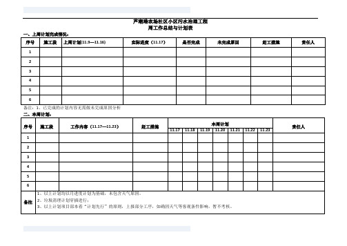 例会周总结、计划汇报表2015.06.11.