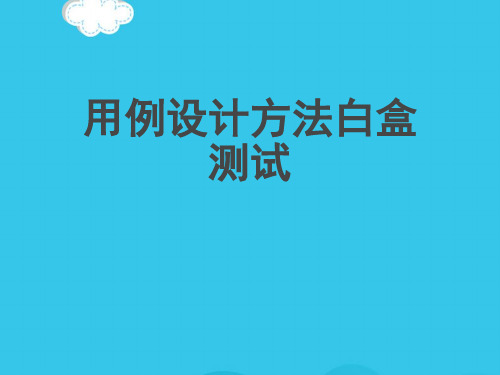 用例设计方法白盒测试PPT优质资料