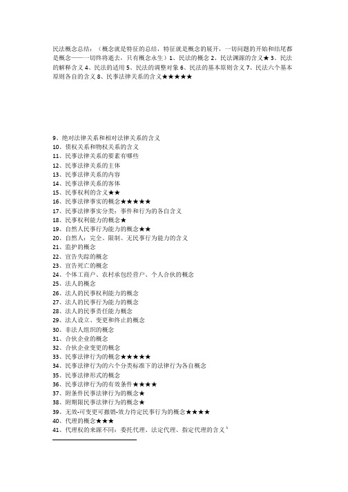 法硕之家：138个民法概念总结