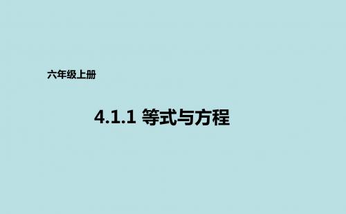 鲁教版(五四学制)六年级上册数学4.1.2等式与方程课件