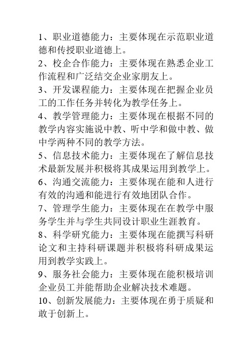 职业院校教师的职业能力包括哪些方面