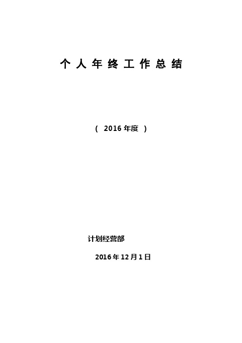 2016年个人年终工作总结