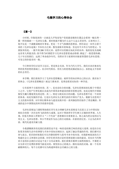 毛概学习的心得体会