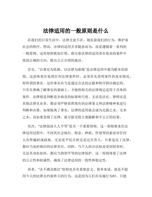 法律适用的一般原则是什么