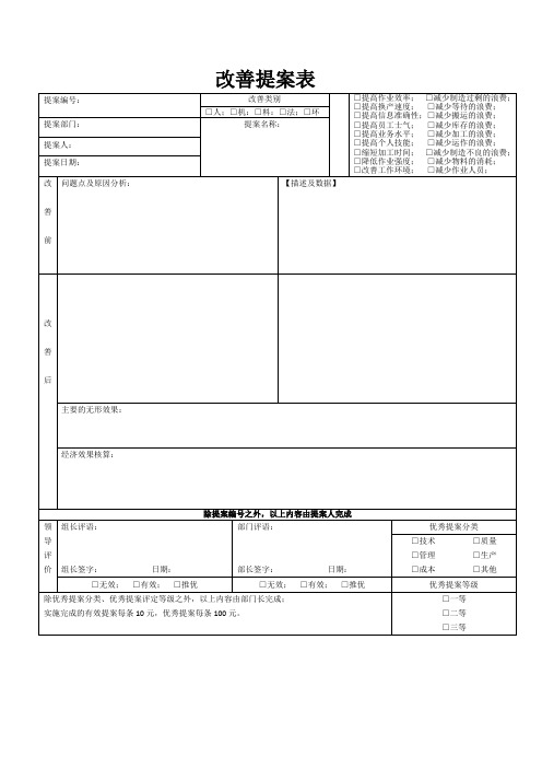 改善提案表模版