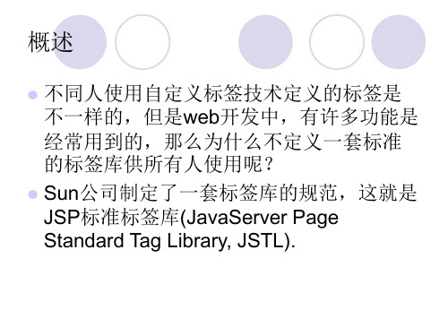 JSP标准标签库(JSTL)精品PPT课件