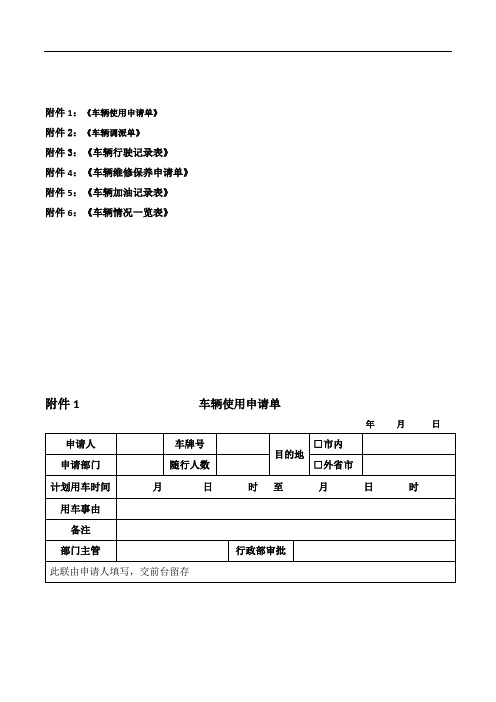 (完整word版)公司车辆使用登记模版