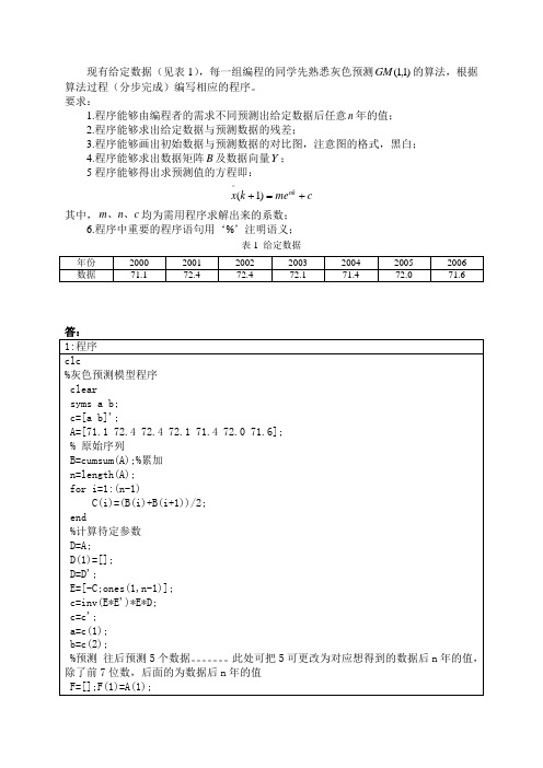 基于MATLAB的灰色预测模型