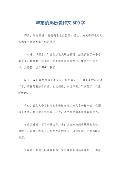 难忘的那份爱作文500字