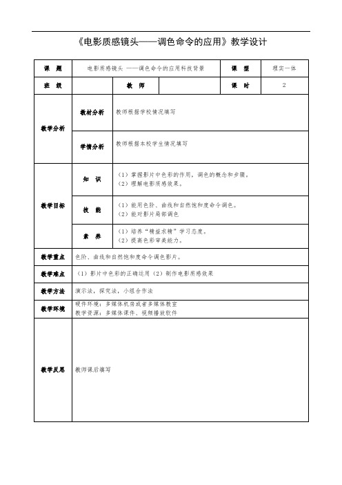 5.1电影质感镜头——调色命令的应用