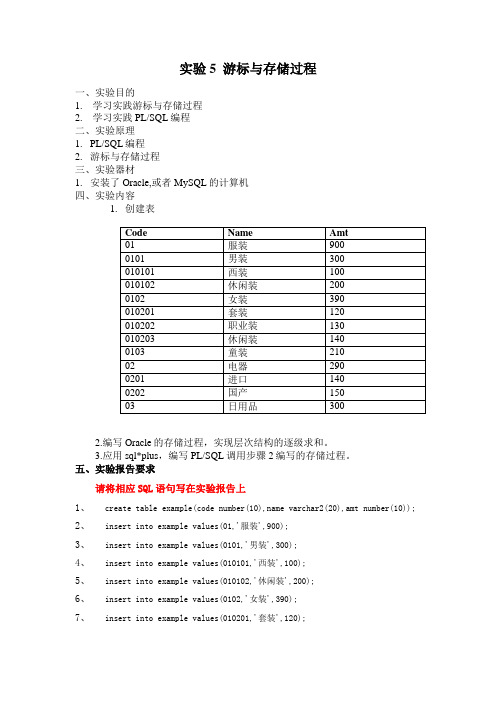 游标与存储过程