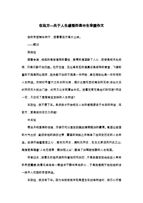 在远方—关于人生感悟的高中生命题作文_散文