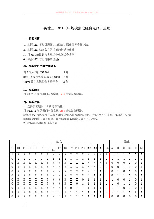 用74ls148和逻辑门电路实现16：4线优先编码器