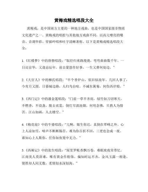 黄梅戏精选唱段大全