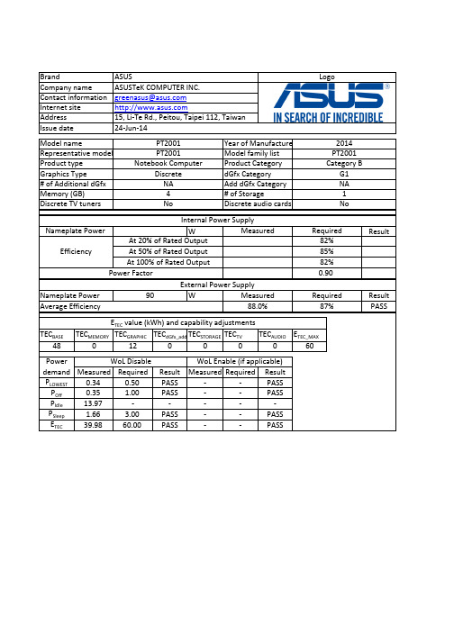 ASUS PT2001 迷你笔记本电脑说明书