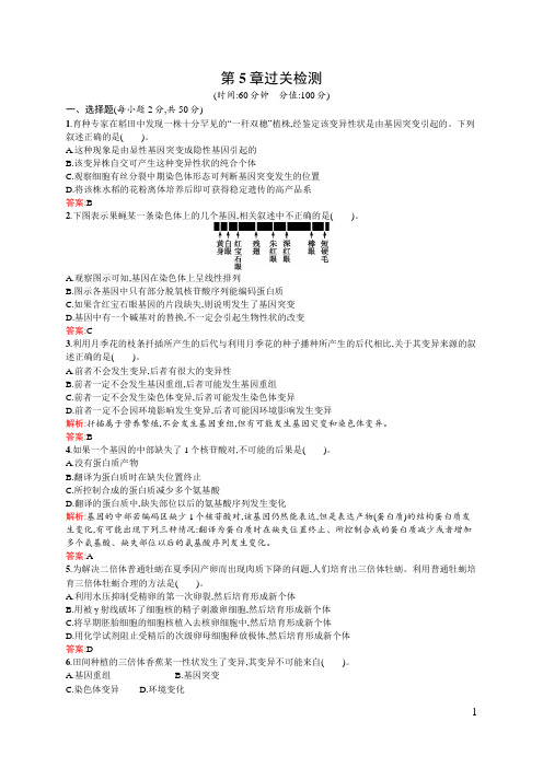 第5章 基因突变及其他变异过关检测