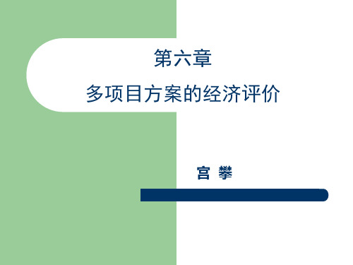 第六章 多项目(方案)的经济评价