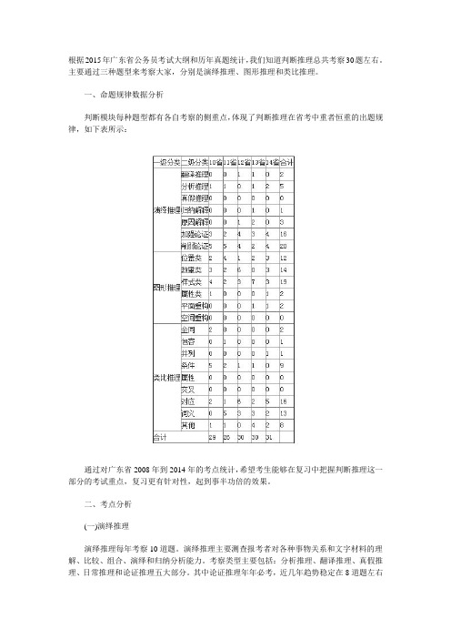 2015广东公务员判断模块复习