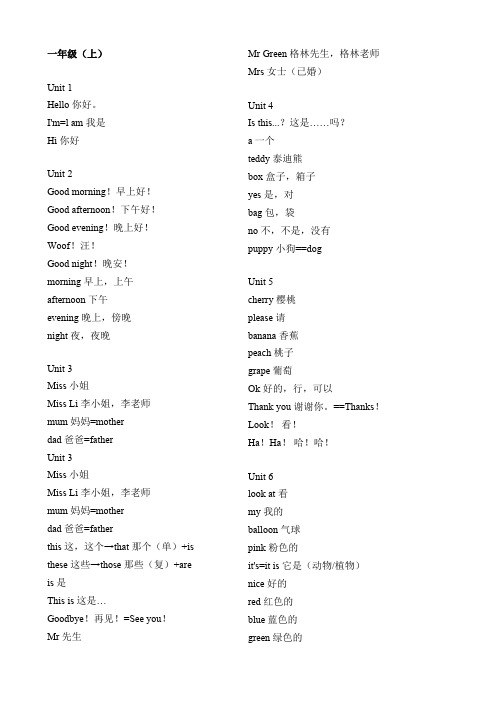 (完整版)苏教版小学英语单词汇总_译林版_-1～6年级