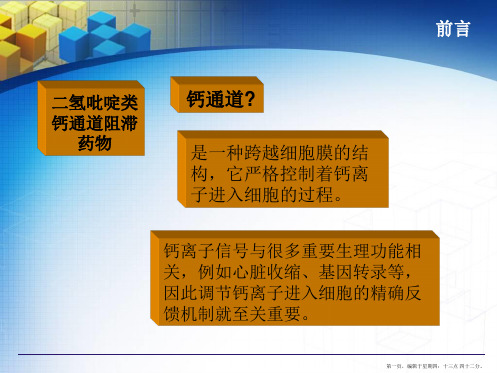 二氢吡啶类钙通道阻滞药物的分析(1)