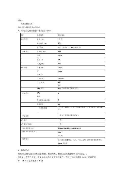 风电场机组激光雷达测风仪技术要求测量场地地形评估测风塔安装规范湍流规格化功率曲线方法