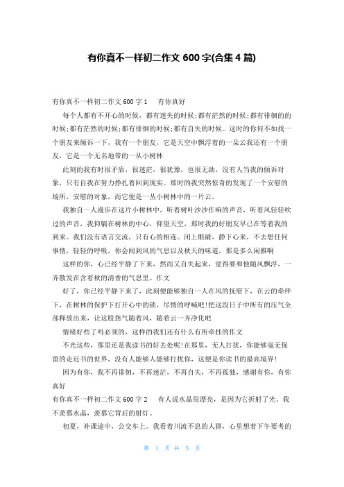 有你真不一样初二作文600字(合集4篇)