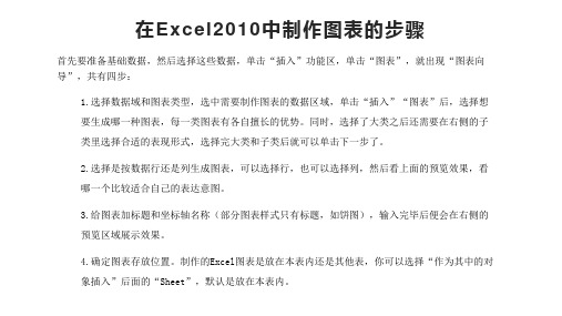 在Excel2010中制作图表的步骤