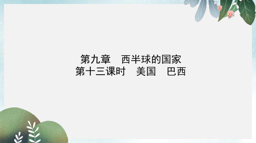 中考地理实战演练六下第九章第十三课时美国巴西课件