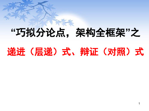 高中作文 拟写分论点的角度、(递进式、辩证式分论点)课件(25张PPT)