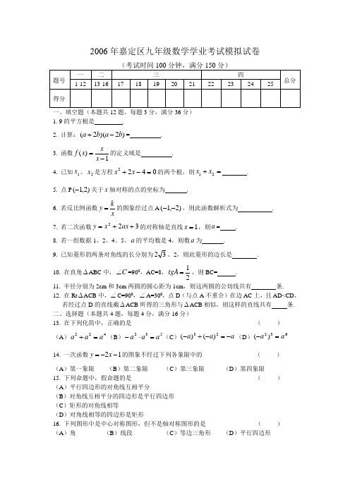 2006上海嘉定