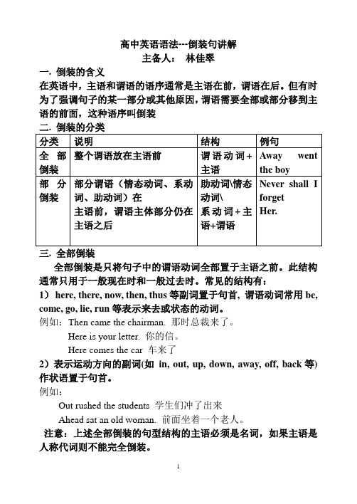 必修五 Unit 4 语法  倒装句